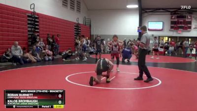 Quarterfinal - Kalob Brombaugh, Burlington Junior Wrestling vs Roran Burnett, Camp Point Youth Wrestling