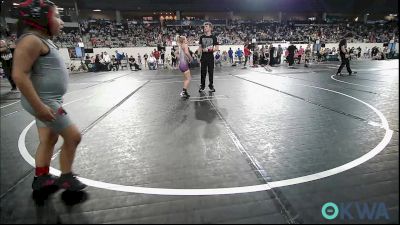 100 lbs Rr Rnd 3 - Zariah Meely, Carl Albert vs Eralynn Slaton, Bristow Elementary Wrestling Club