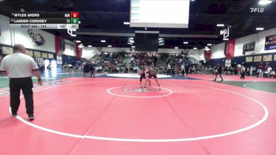 144 lbs Cons. Round 5 - Landen Cordrey, Temecula Valley vs Myles Akers, Northview