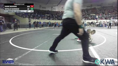 43 lbs Consi Of 8 #2 - Sadie Beavers, Harrah Little League Wrestling vs Estelle Eardman, HBT Grapplers