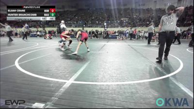 112 lbs Consi Of 8 #1 - Elijah Crane, Midwest City Bombers Youth Wrestling Club vs Hunter Branchcomb, Wagoner Takedown Club