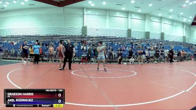 130 lbs Quarterfinal - Graeson Harris, PA vs Axel Rodriguez, IL