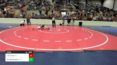 100 lbs Consi Of 8 #1 - Ramsey Crow, Refinery Wrestling Academy vs Maksim Mindrescu, East Jackson Takedown Club