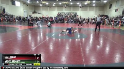 75 lbs Champ. Round 1 - Logan Bekaert, Heartland Wrestling Academy vs Liam DeFoe, LITTLE FALLS