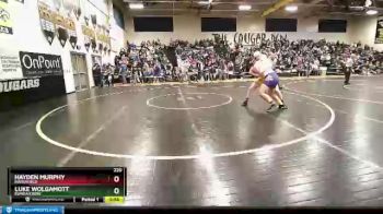 220 lbs Cons. Round 1 - Hayden Murphy, Marshfield vs Luke Wolgamott, Elmira/Crow