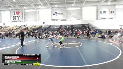 110 lbs Cons. Round 2 - Talon Kimball, Proper-ly Trained vs Jayden Burgess, Club Not Listed