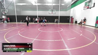 155 lbs Cons. Round 2 - Lyrissa Peiker, Shawnee Mission North vs Elizabeth Garcia - Martinez, Blue Springs High School