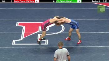 149lbs Match CJ Cobb (Penn) vs. Devin Carter (Virginia Tech)