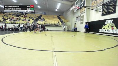 125 lbs Rr Rnd 2 - Addison Garrett, Rogers High School Girls vs Valeria Leal Matos, Broken Arrow Girls HS