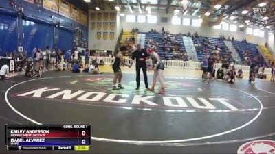 130 lbs Cons. Round 1 - Isabel Alvarez, VHWC vs Kailey Anderson, Mayhem Wrestling Club