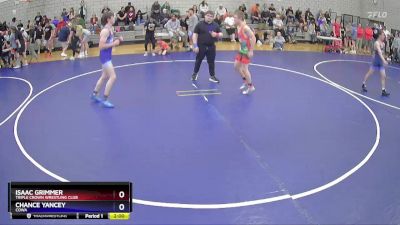 138 lbs Cons. Round 3 - Isaac Grimmer, Triple Crown Wrestling Club vs Chance Yancey, COWA