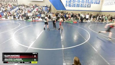 115 lbs Champ. Round 1 - Grayson Clawson, Riverton Wolf Pack Wrestling vs Elijah Martinez, Jordan Junior Wrestling