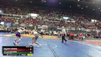 A - 145 lbs Quarterfinal - Dylan Delorme, Columbia Falls vs Holden Hoiness, Laurel