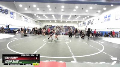 120 lbs Semifinal - Natalie Ibarra, Threshold Wrestling Club vs Jenna Duran, Madera Grapplers