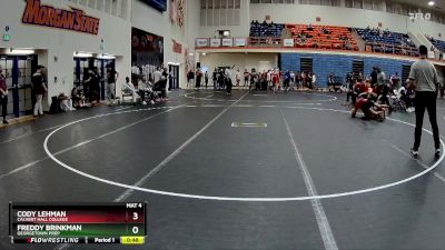120 lbs Cons. Round 3 - Freddy Brinkman, Georgetown Prep vs Cody Lehman, Calvert Hall College