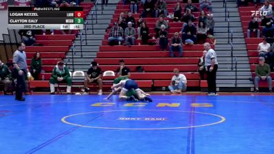 127 lbs 3rd Place - Logan Ketzel, Laurel vs Clayton Ealy, McGuffey