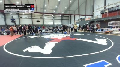 U8 FK - 62 lbs Champ. Round 1 - Raiden Crook-Hutsler, White River Hornets Wrestling Club vs Liam Leinenbach, Peninsula Wrestling Club