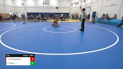 120 lbs Cons. Round 1 - Gabriel Champagne, NorCal Takedown vs Pratham Gajjar, Milpitas WC