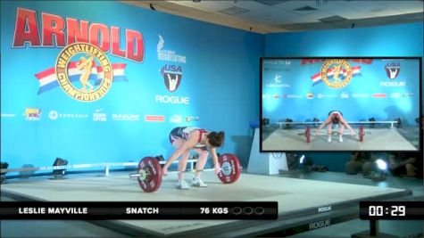Leslie Mayville Snatch 1 76 kgs