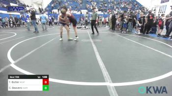 100 lbs Quarterfinal - Troy Butler, Weatherford Youth Wrestling vs Cayden Beavers, Harrah Little League Wrestling