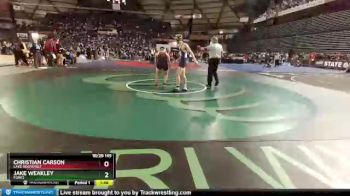 1 lbs Quarterfinal - Christian Carson, Lake Roosevelt vs Jake Weakley, Forks