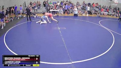 126 lbs Champ. Round 2 - Brayden Rangel-Giesking, Bend Senior High School Wrestl vs Cameron Lodge, West Albany Mat Club