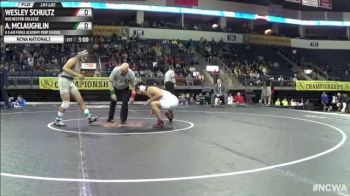 184 lbs finals Wesley Schultz Rochester College vs. Anthony McLaughlin U S Air Force Academy Prep School 2