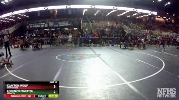 2A 106 lbs Cons. Round 1 - Lorenzo Macatol, Lecanto vs Clayton Wolf, Okeechobee