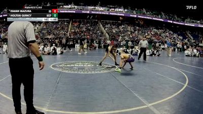 1A 113 lbs Semifinal - Holton Quincy, North East Carolina Preparatory School vs Isaiah Mazura, Rosewood High School