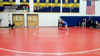 112 lbs Champ. Round 1 - Delaney Williams, Brookfield vs Kendal Balkam, Nazareth Area Hs