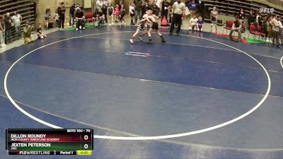 70 lbs Cons. Round 4 - Dillon Roundy, Iron County Wrestling Academy vs Jexten Peterson, JWC
