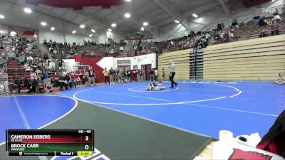 40 lbs Round 2 - Cameron Egbers, Sk Elite vs Brock Carr, Wawasee