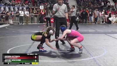 105 lbs Quarterfinal - Jaycee Wiscombe, Trailhands vs Jayden Gittrich, Wichita Blue Knights