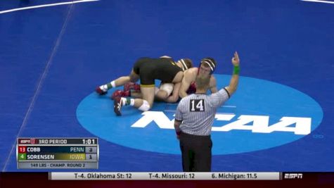 149lbs Round 2 CJ Cobb (Penn) vs. Brandon Sorensen (Iowa)