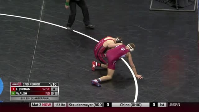 Isaac Jordan 165lbs Quarter-finals Isaac Jordan (Wisconsin) vs. Taylor Walsh (Indiana)
