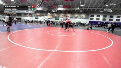 285 lbs Cons. Round 3 - Bryce Wheatley, Southeastern vs Cooper Webb, Ottawa University