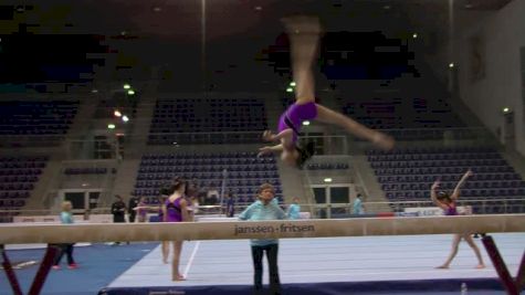 Victoria Nguyen Beam Routine Base Dismount, Day 1 Training - Jesolo 2015