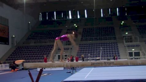 Victoria Nguyen Beam Routine Base Dismount, Day 2 Training - Jesolo 2015