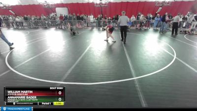 128-129 lbs Round 2 - William Martin, JJ`s Club Wrestling vs Annamarie Bader, Pardeeville Boys Club Youth Wrestling