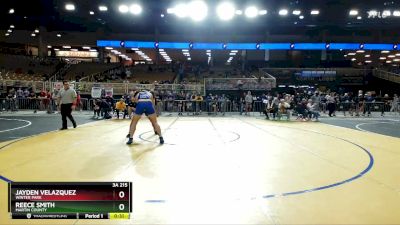 3A 215 lbs Cons. Round 1 - Reece Smith, Martin County vs Jayden Velazquez, Winter Park