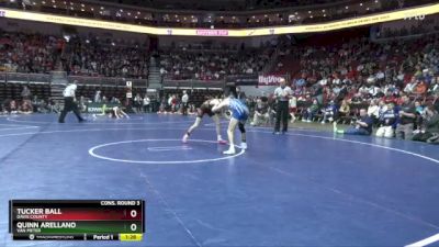 2A-106 lbs Cons. Round 3 - Tucker Ball, Davis County vs Quinn Arellano, Van Meter