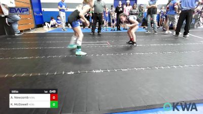 58 lbs Rr Rnd 5 - Adelaide Newcomb, Noble Takedown Club vs Kadee McDowell, Noble Takedown Club