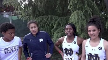 Notre Dame ladies after big win the 1600m relay