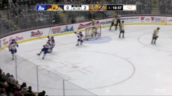 Caleb Desnoyers Puts Puck On A Tee For Alex Mercier For Nice Moncton Goal