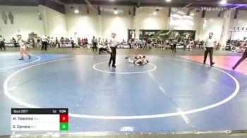 102 lbs Quarterfinal - Marcus Tolentino, California Grapplers vs Deion Zamora, PV Long Horns