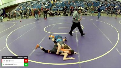 14U Boys - 92 lbs Cons. Round 2 - Rye Davis, Threestyle Wrestling Of Oklahoma vs Tanner Wisniewski, Bad Karma Wrestling Club