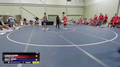 175 lbs Quarterfinals (8 Team) - Logan Rapier, Arkansas Blue vs Brice Henry, Missouri