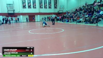 197 lbs Cons. Round 2 - Julian Holguin, University Of Oregon vs Armand Brinlee, Unattached