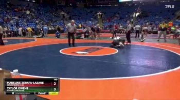 140 lbs Quarterfinal - Taylor Owens, Fithian (Oakwood) vs Madeline Zerafa-Lazarevic, Schaumburg (H.S.)