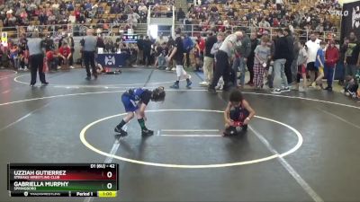 42 lbs Quarterfinal - Uzziah Gutierrez, Streaks Wrestling Club vs Gabriella Murphy, Springboro